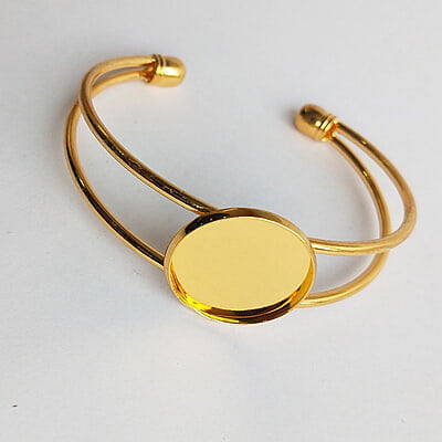 Bracelet Bezel Round Gold 20 mm