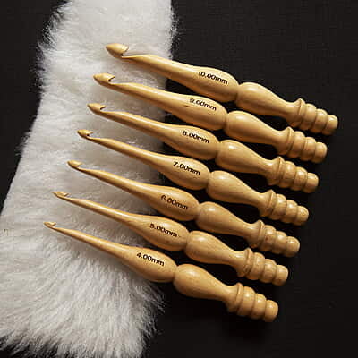 Wooden Crochet Hooks  Modal 102 Set of 7