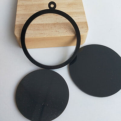 Mini Hoop Circle Black 5.5cm