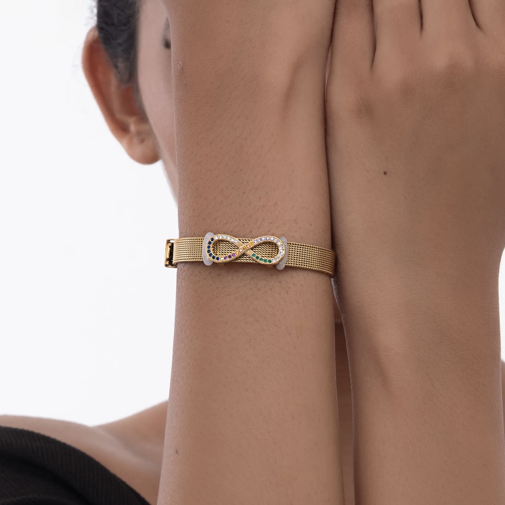 Studded Infinity Watch Belt