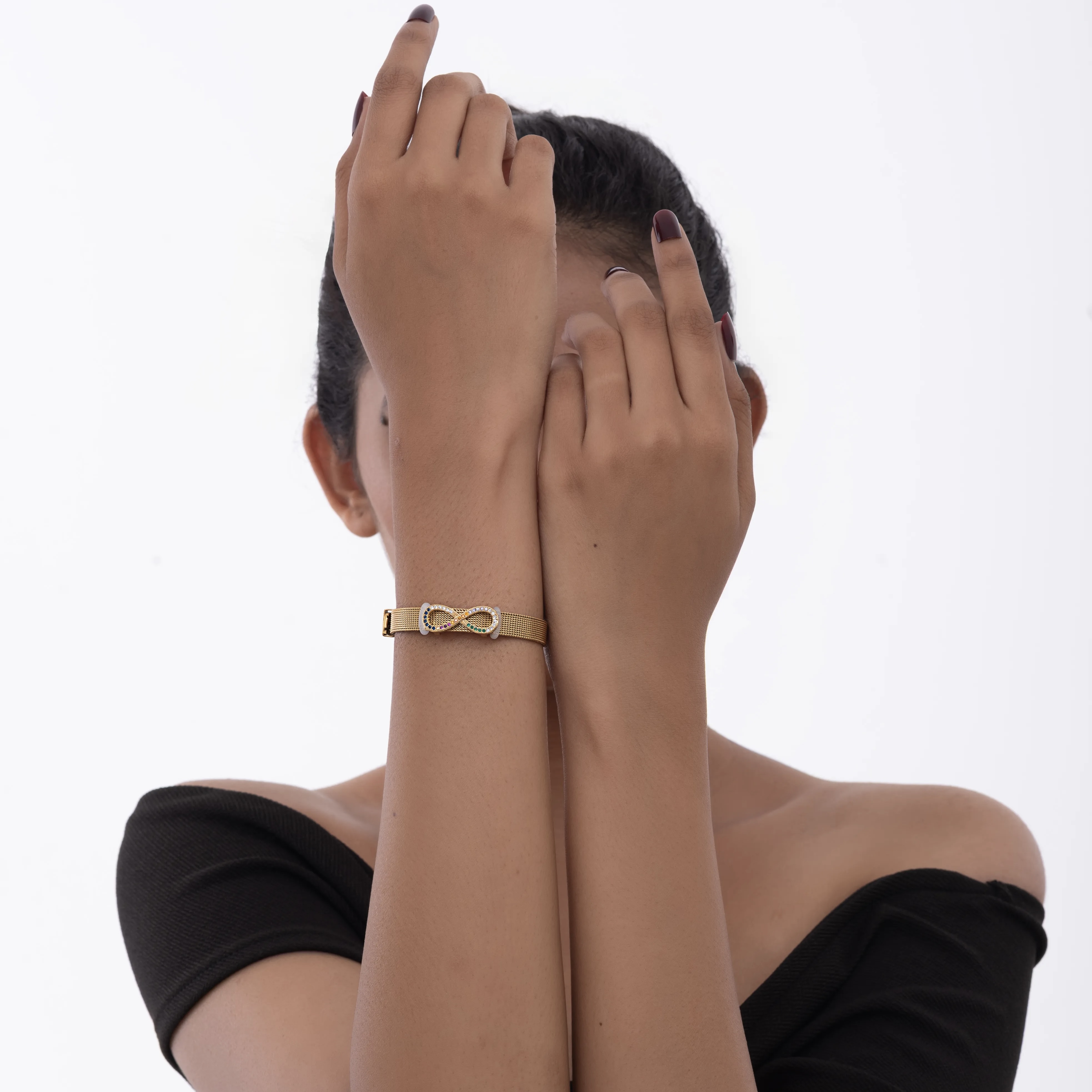 Studded Infinity Watch Belt