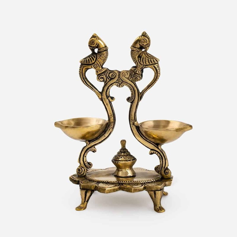 Brass Annapakshi Deepak - 6.8 inch Height | Divine Radiance Brass Annapakshi Deepak - 6.8 inch Height | Divine Radiance