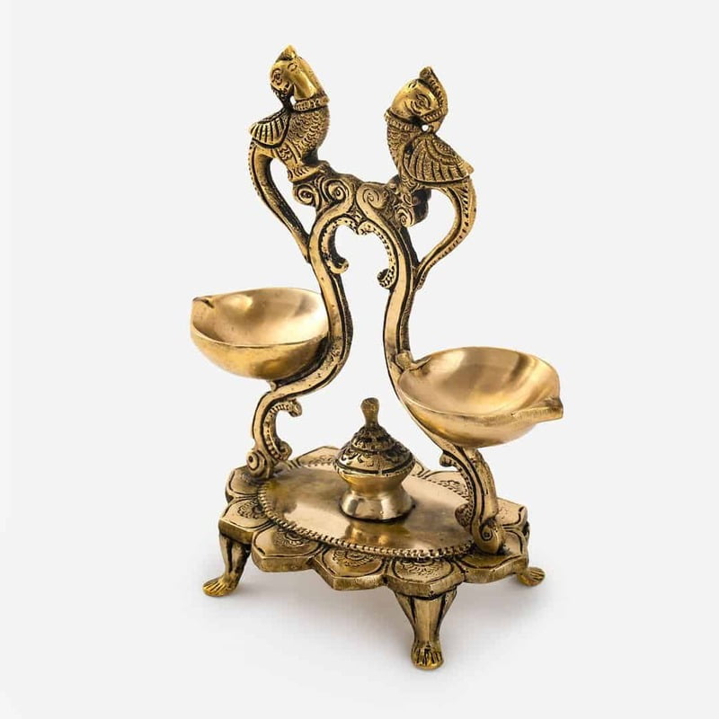 Brass Annapakshi Deepak - 6.8 inch Height | Divine Radiance Brass Annapakshi Deepak - 6.8 inch Height | Divine Radiance