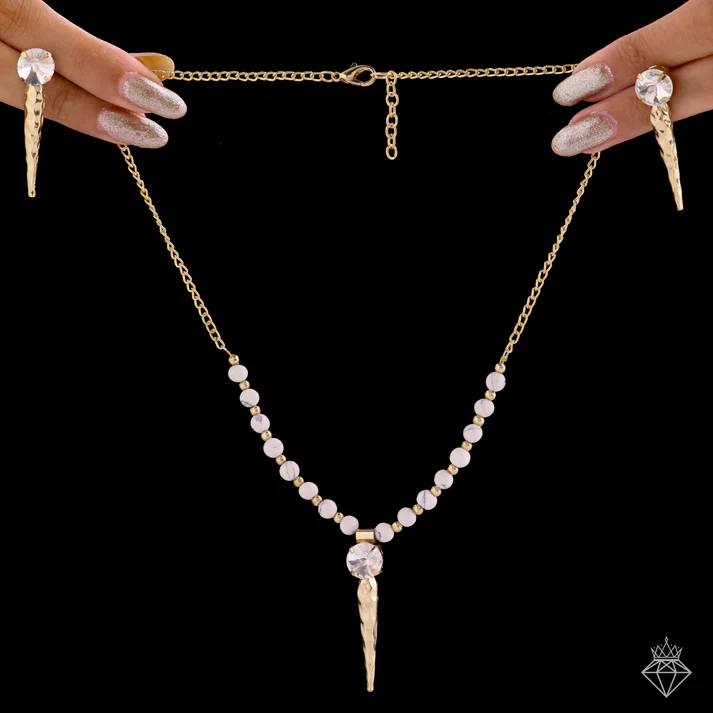 Anti-Tarnish Necklace Set With Earrings Anti-Tarnish Necklace Set With Earrings