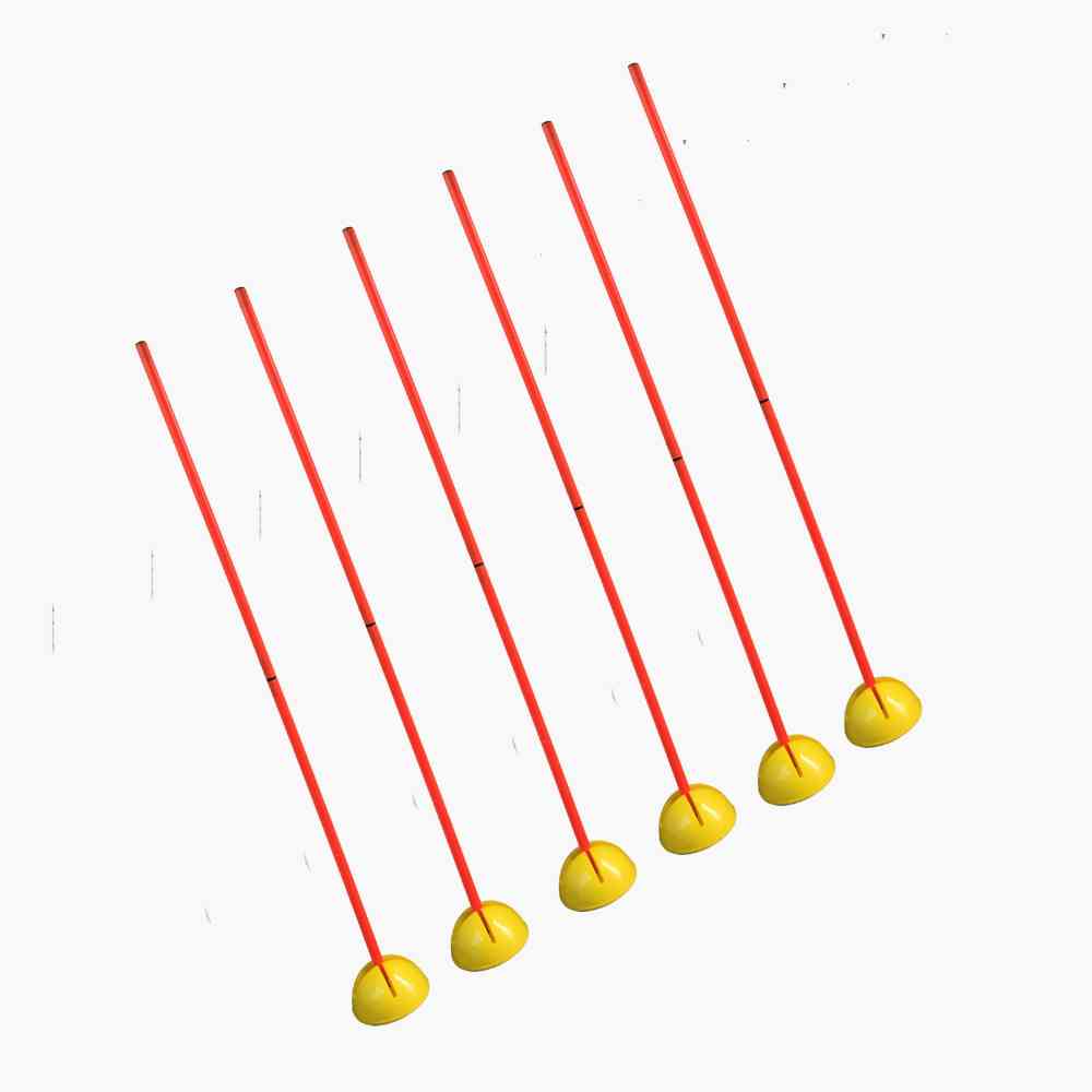 Foldable Slalom/Agility Poles for Turf (With Base) (Set of 6)