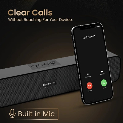 Portronics Decibel 24 | 10W Bluetooth Soundbar Speaker with in Built Mic, HD Sound, Bluetooth 5.3v/USB/TF Card/Aux in, Soundbar for Phone/Laptop/Tablets, Type C Fast Charging (Black) Portronics Decibel 24 | 10W Bluetooth Soundbar Speaker with in Built Mic, HD Sound, Bluetooth 5.3v/USB/TF Card/Aux in, Soundbar for Phone/Laptop/Tablets, Type C Fast Charging (Black)