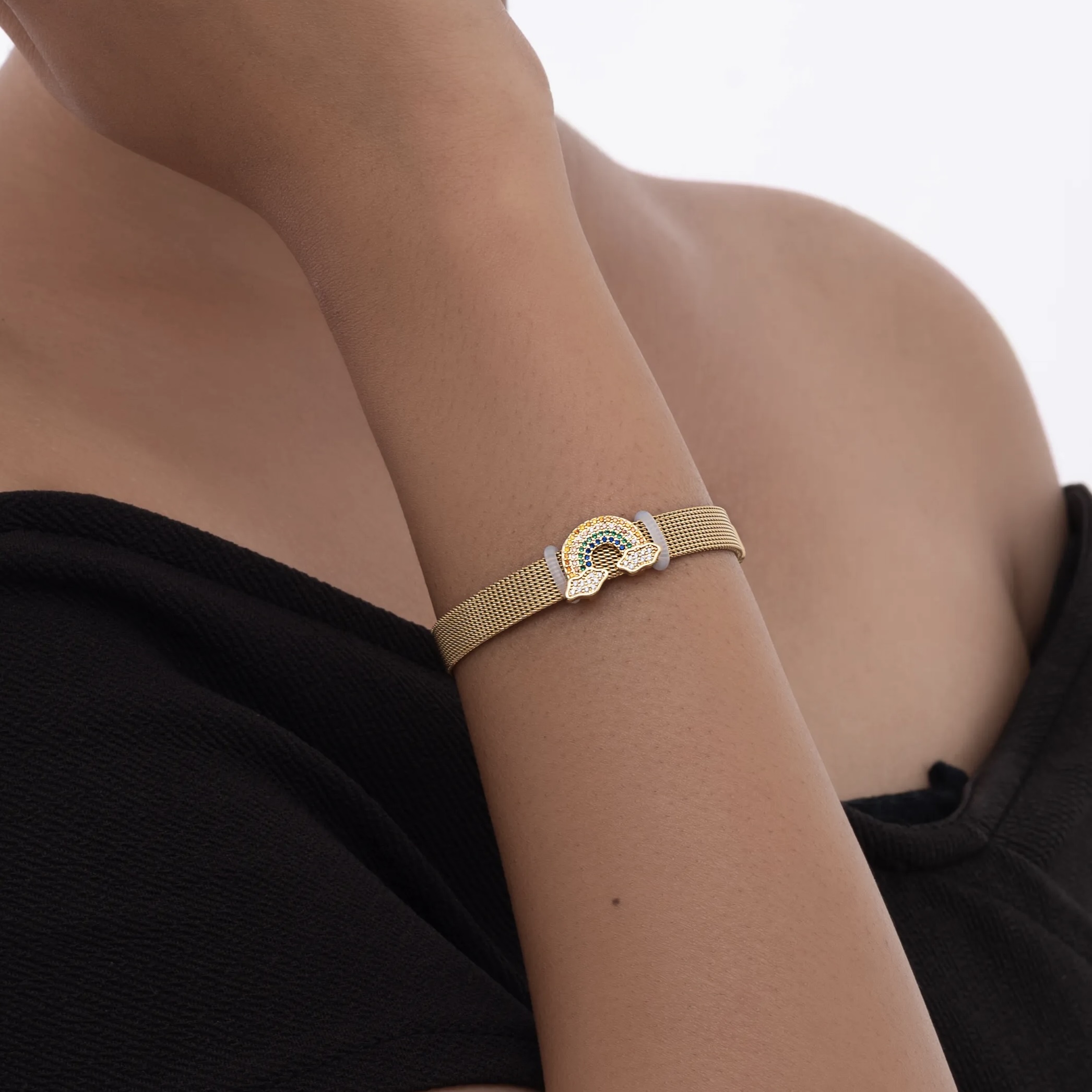 Studded Rainbow Watch Belt