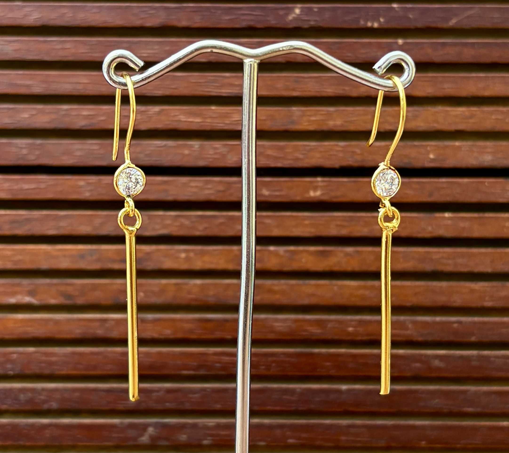 AD Earring Huk With Stick Earring