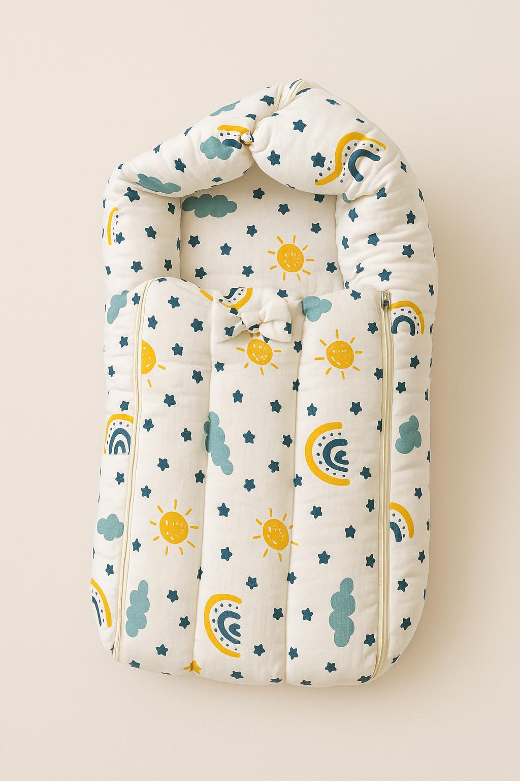 Premium Muslin Baby Carry Bed – Soft, Lightweight & Cozy - Cloud Blue Premium Muslin Baby Carry Bed – Soft, Lightweight & Cozy - Cloud Blue