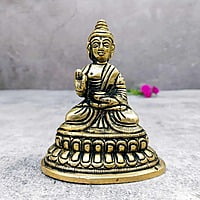 Brass Super Fine Buddha 4 inch Height | Serene Brass Buddha Sculpture for Meditation Brass Super Fine Buddha 4 inch Height | Serene Brass Buddha Sculpture for Meditation