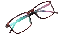 Unisex Rectangular Spectacle Frame. See Through Matte Brown Color Rim. Size-MEDIUM.