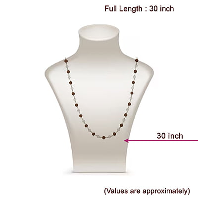 Silver tied Sphatik & Rudraksha Mala/Chain