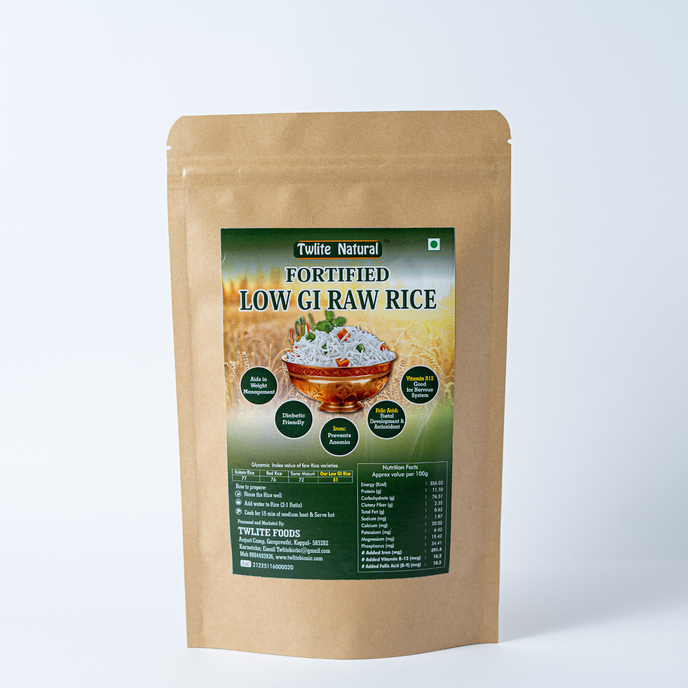 Fortified Low GI Raw  Rice