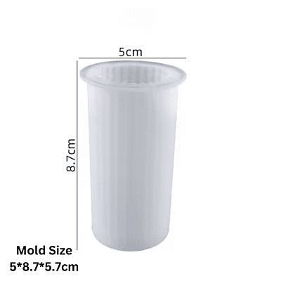Silicon Mold Candle Pillar Round Ripped Line - 70g Silicon Mold Candle Pillar Round Ripped Line - 70g