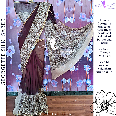 GEORGETTE SILK SAREE ORDSGRS24318