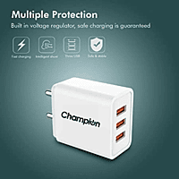 Champion 15W 3A USB Port Power Adapter/Wall Charger For All Mobile Phones (White) Champion 15W 3A USB Port Power Adapter/Wall Charger For All Mobile Phones (White)