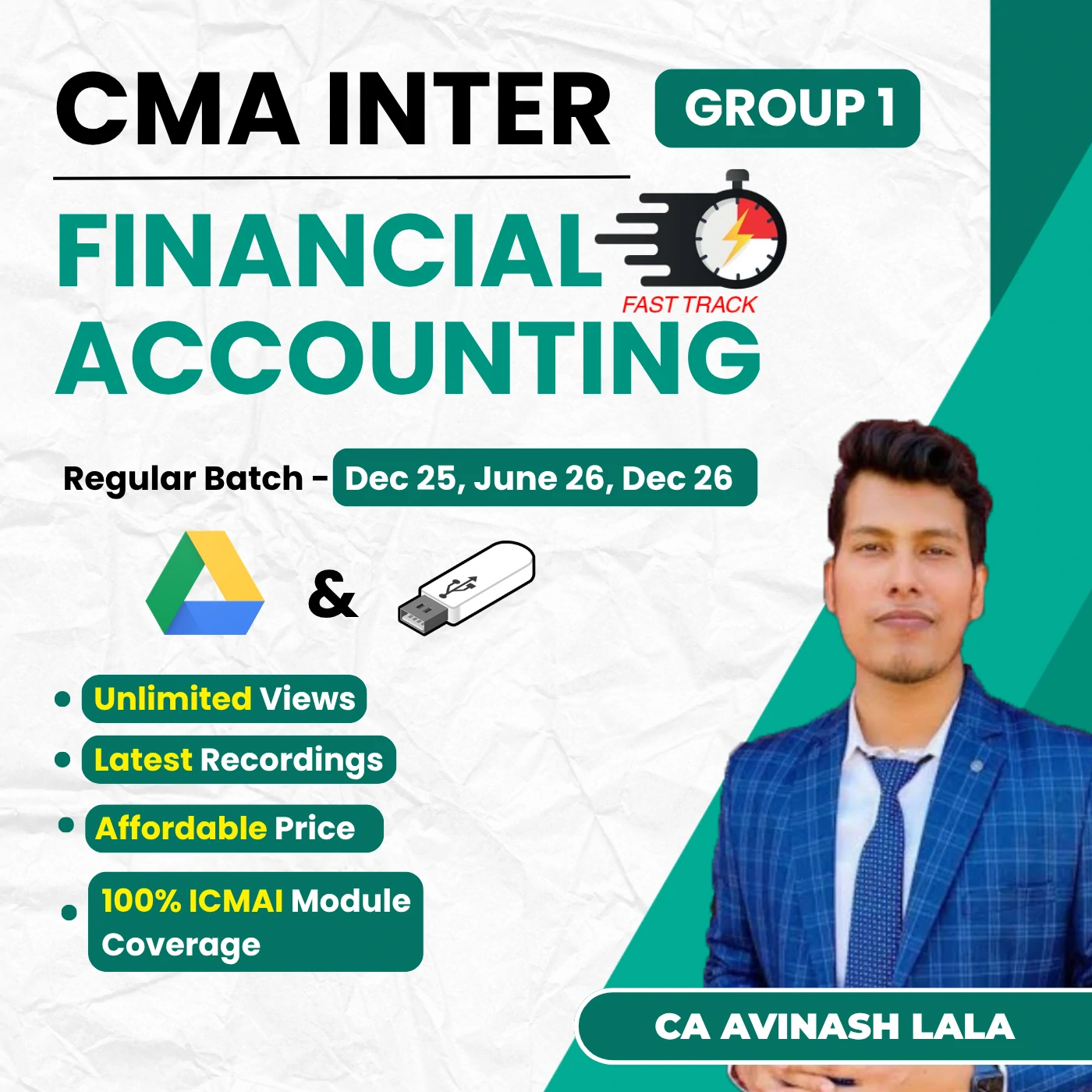 CMA Inter Financial Accounting (Group 1) By CA Avinash Lala - Fastrack