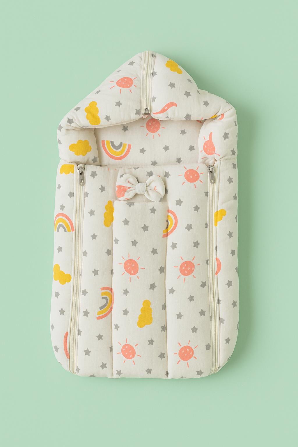 Premium Muslin Baby Carry Bed – Soft, Lightweight & Cozy - Sunset Peach Premium Muslin Baby Carry Bed – Soft, Lightweight & Cozy - Sunset Peach