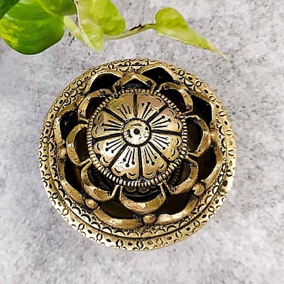Brass Dhoop Dani - 3.2 inch Height | Traditional Brass Dhoop Dani for Incense Burning Brass Dhoop Dani - 3.2 inch Height | Traditional Brass Dhoop Dani for Incense Burning