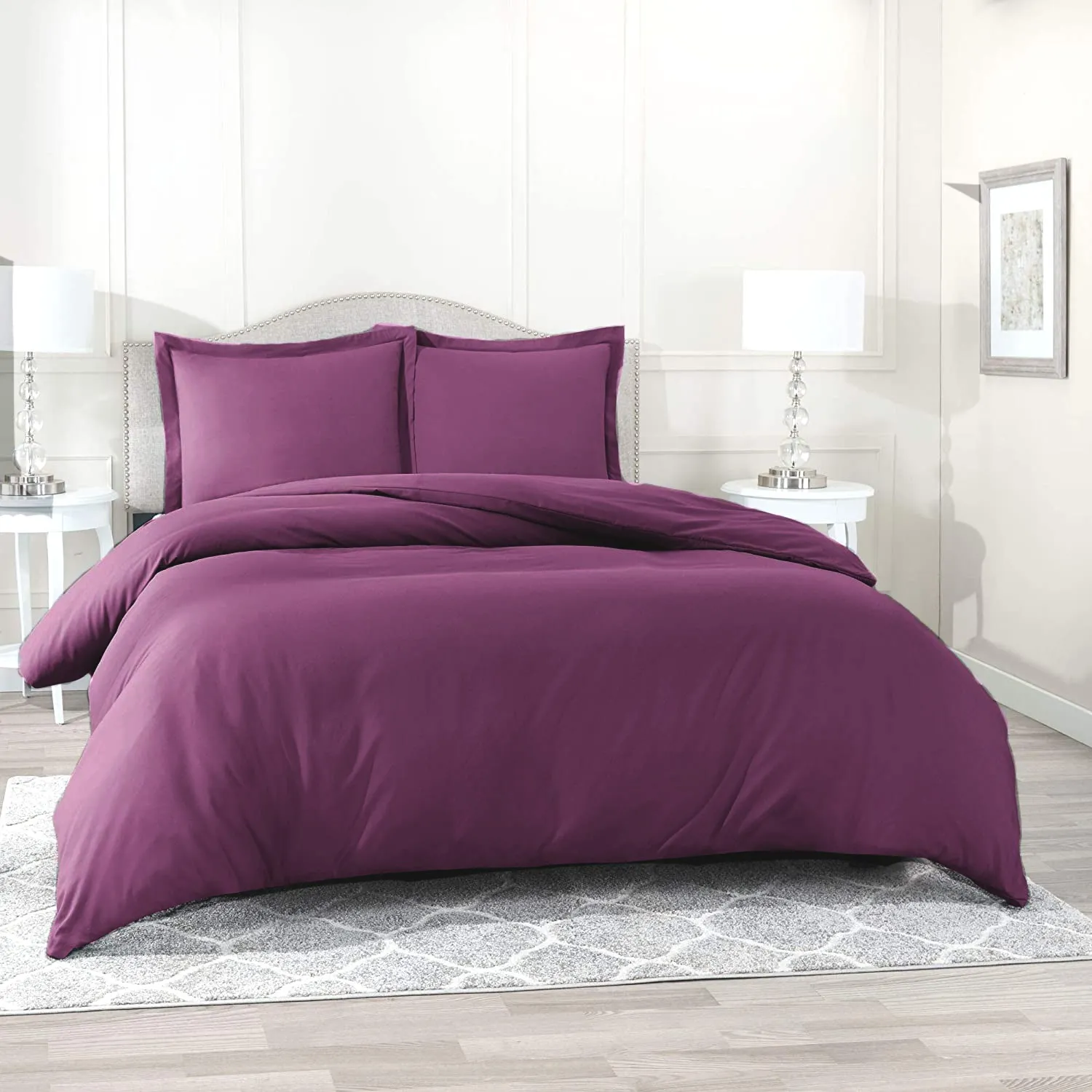 Duvet / Comforter Cover Microfiber 300 TC Plain Ultra soft - Wine