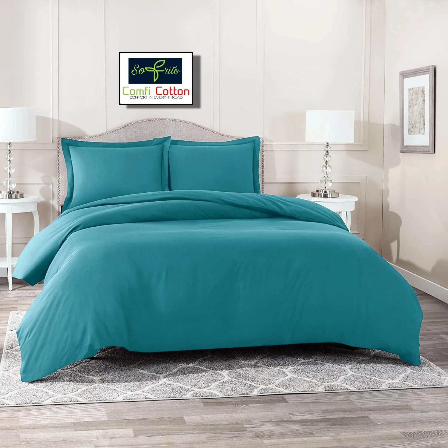 Duvet / Comforter Cover Microfiber 300 TC Plain Ultra soft - Teal Duvet / Comforter Cover Microfiber 300 TC Plain Ultra soft - Teal