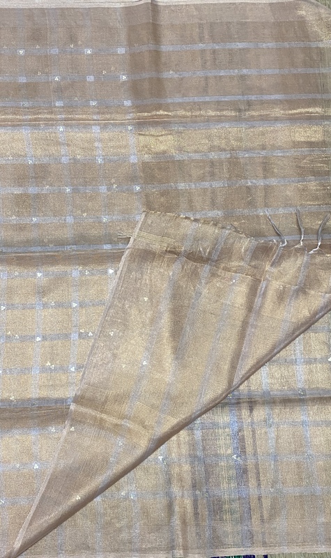 Sunehri – Pure Tissue Sarees (Checks Pattern)
