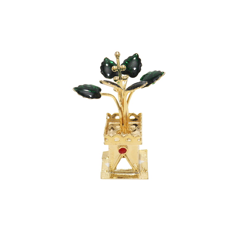 Silver Tulasi Madam / Tulsi Plant (Gold Plated)