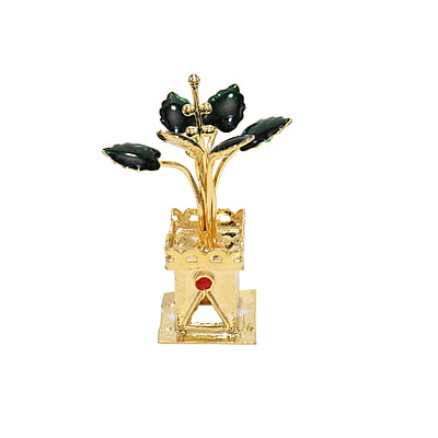 Silver Tulasi Madam / Tulsi Plant (Gold Plated)