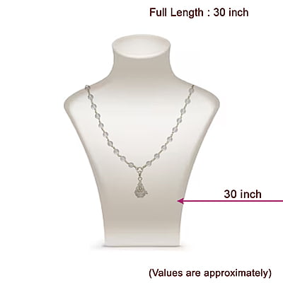 Silver Tied Spatika Mala with Iyyappan Pendant