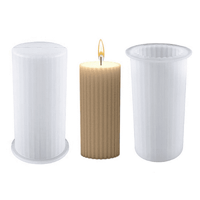 Silicon Mold Candle Pillar Round Ripped Line - 70g Silicon Mold Candle Pillar Round Ripped Line - 70g