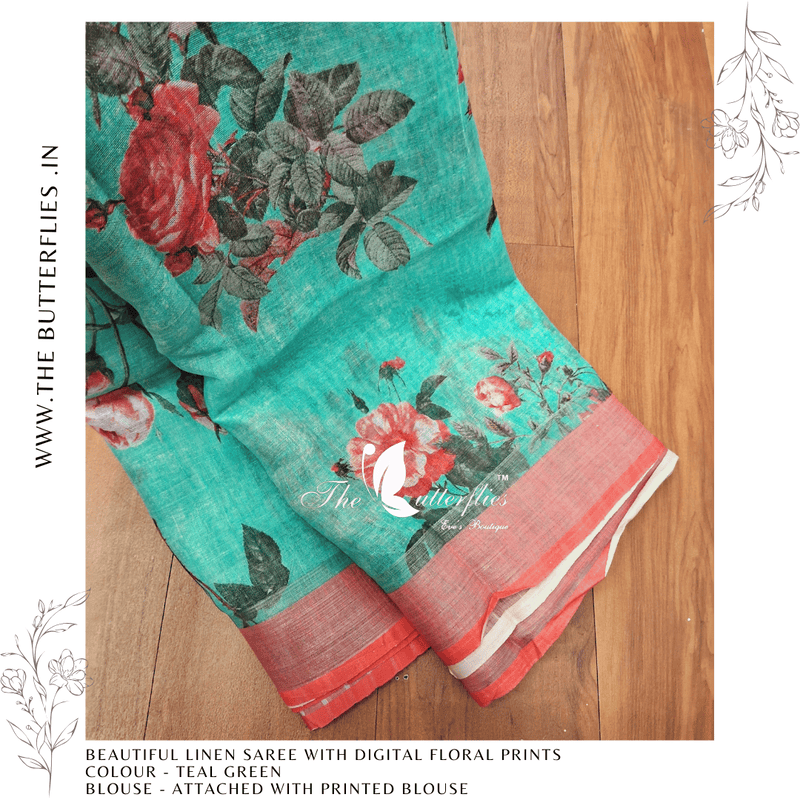 PURE LINEN SAREE  YBRSLIN23433