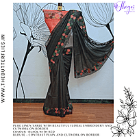 PURE LINEN SAREE YBRSLIN23627 PURE LINEN SAREE YBRSLIN23627