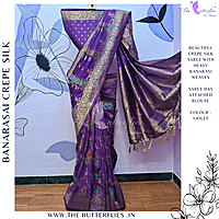 BANARASI CREPE SILK SAREE DCMSBNS24296 BANARASI CREPE SILK SAREE DCMSBNS24296