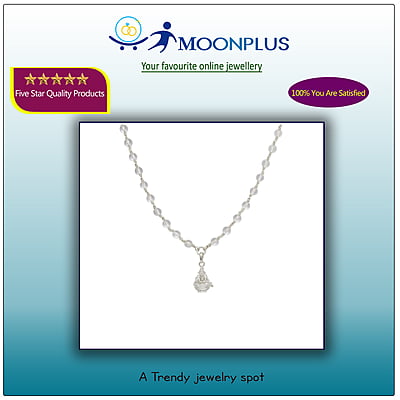 Silver Tied Spatika Mala with Iyyappan Pendant