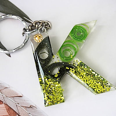 'K' TRANQUILITY  LETTER KEYCHAIN