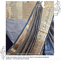 PURE CRUSHED TISSUE SILK SAREE USTSTES23186 PURE CRUSHED TISSUE SILK SAREE USTSTES23186