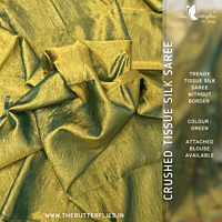 CRUSHED TISSUE SILK SAREE USTSTES23516 CRUSHED TISSUE SILK SAREE USTSTES23516