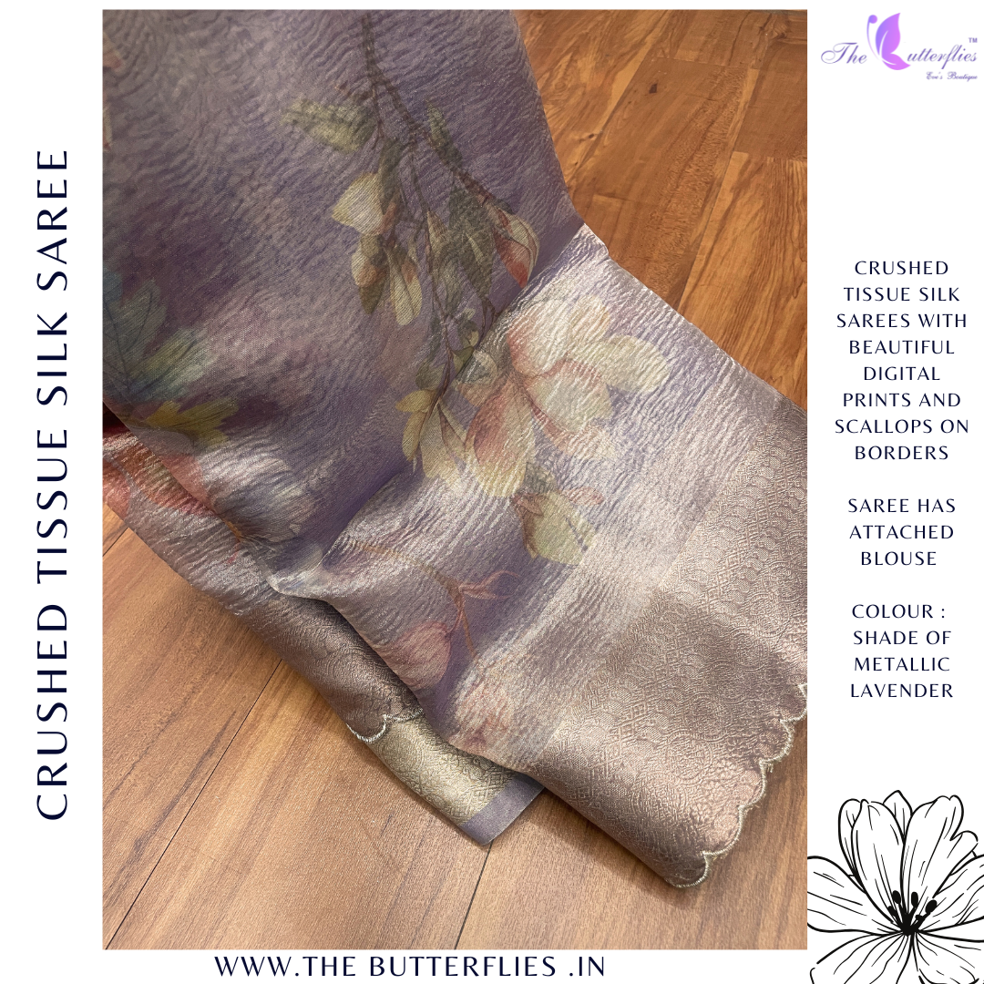 CRUSHED TISSUE SILK SAREE DVFSTES23764 CRUSHED TISSUE SILK SAREE DVFSTES23764