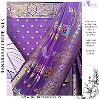 BANARASI CREPE SILK SAREE DCMSBNS24296 BANARASI CREPE SILK SAREE DCMSBNS24296