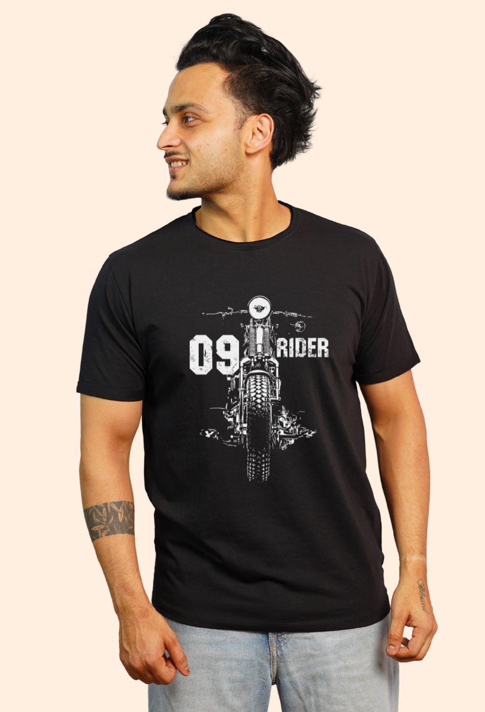 RIDER PURE BLACK CLASSIC T-SHIRT