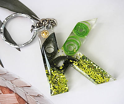 'K' TRANQUILITY  LETTER KEYCHAIN