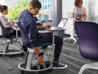 Steelcase: Active Node Chair 3 Arm Base With Work Surface, Storage