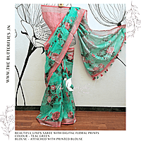 PURE LINEN SAREE  YBRSLIN23433