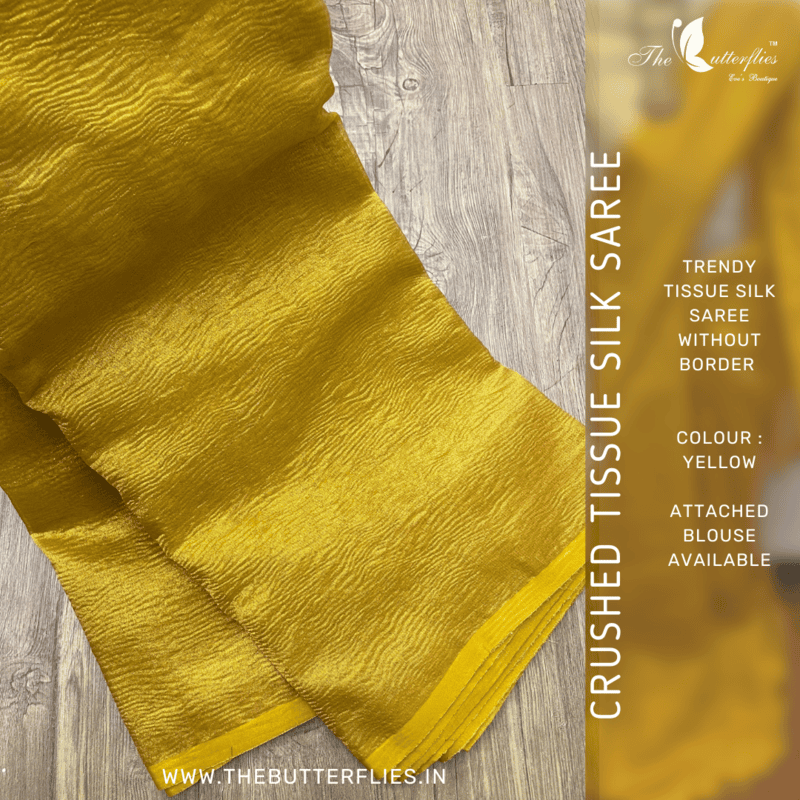 CRUSHED TISSUE SILK SAREE USTSTES23518 CRUSHED TISSUE SILK SAREE USTSTES23518