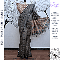 SEMI TUSSER SILK SAREE DCMSTSK23716