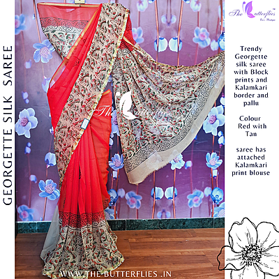 GEORGETTE SILK SAREE ORDSGRS24321
