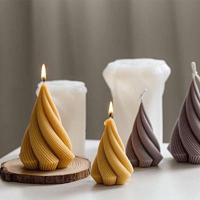 Silicon Mold Candle Spiral Cone Small
