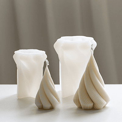 Silicon Mold Candle Spiral Cone Small