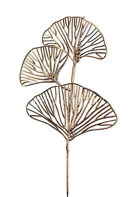 Ginkgo Leaf on Stick - Gold Ginkgo Leaf on Stick - Gold