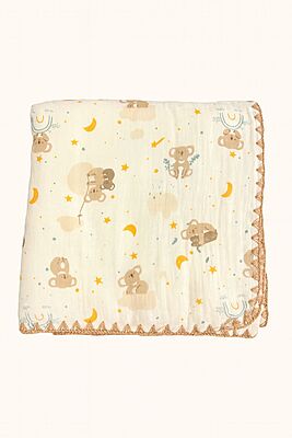 4-Layer Muslin Cotton Crinkled Blanket 100* 110cm – Assorted Designs